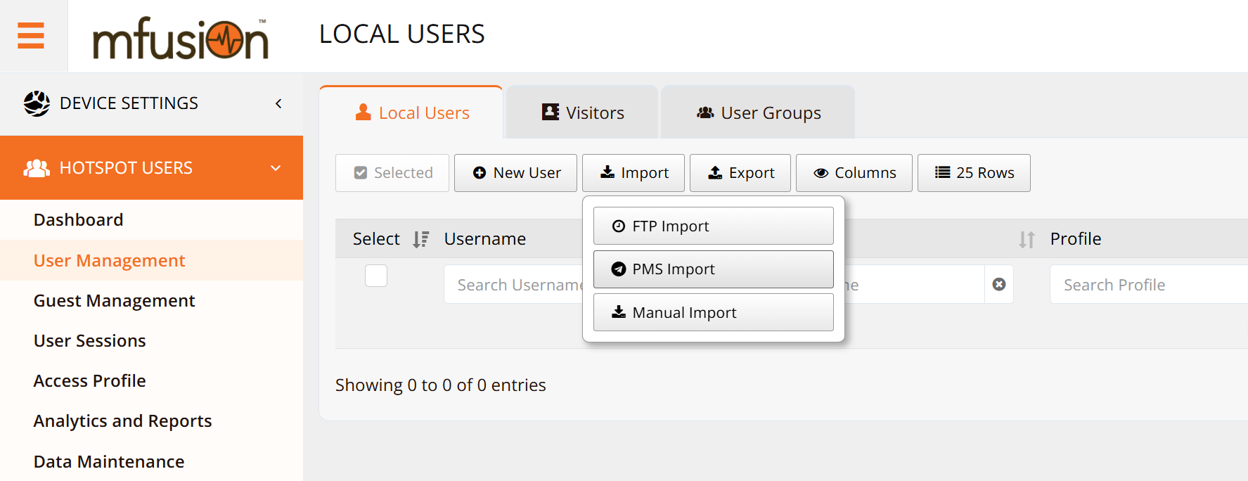PMS Import Interface