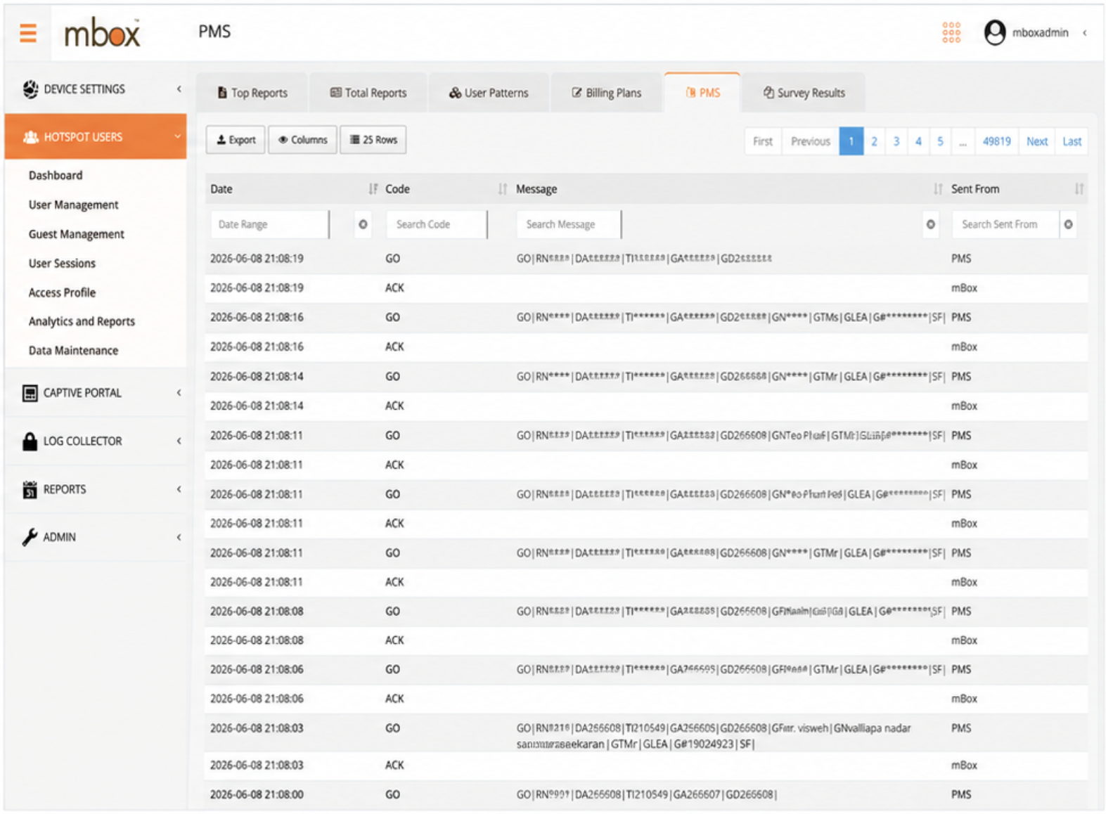 PMS Communication Log