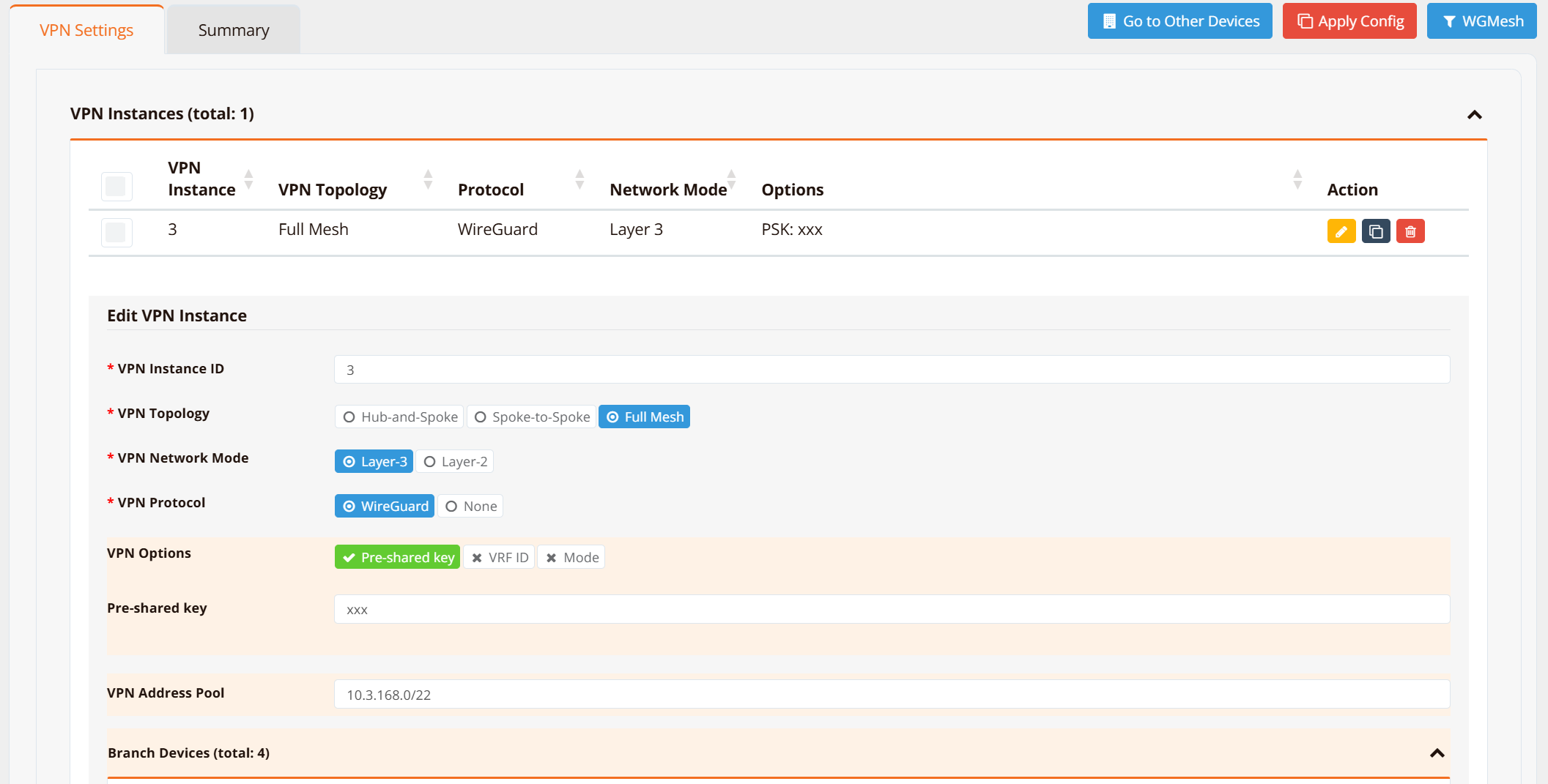 Create Full Mesh VPN Instance