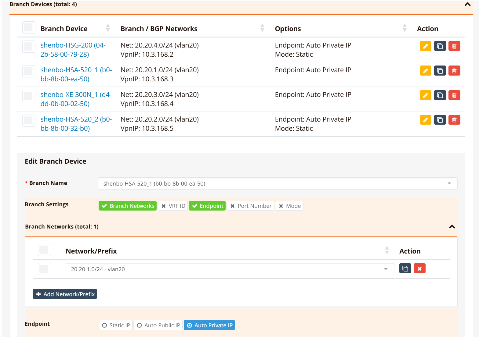 Assign Devices to VPN Instance